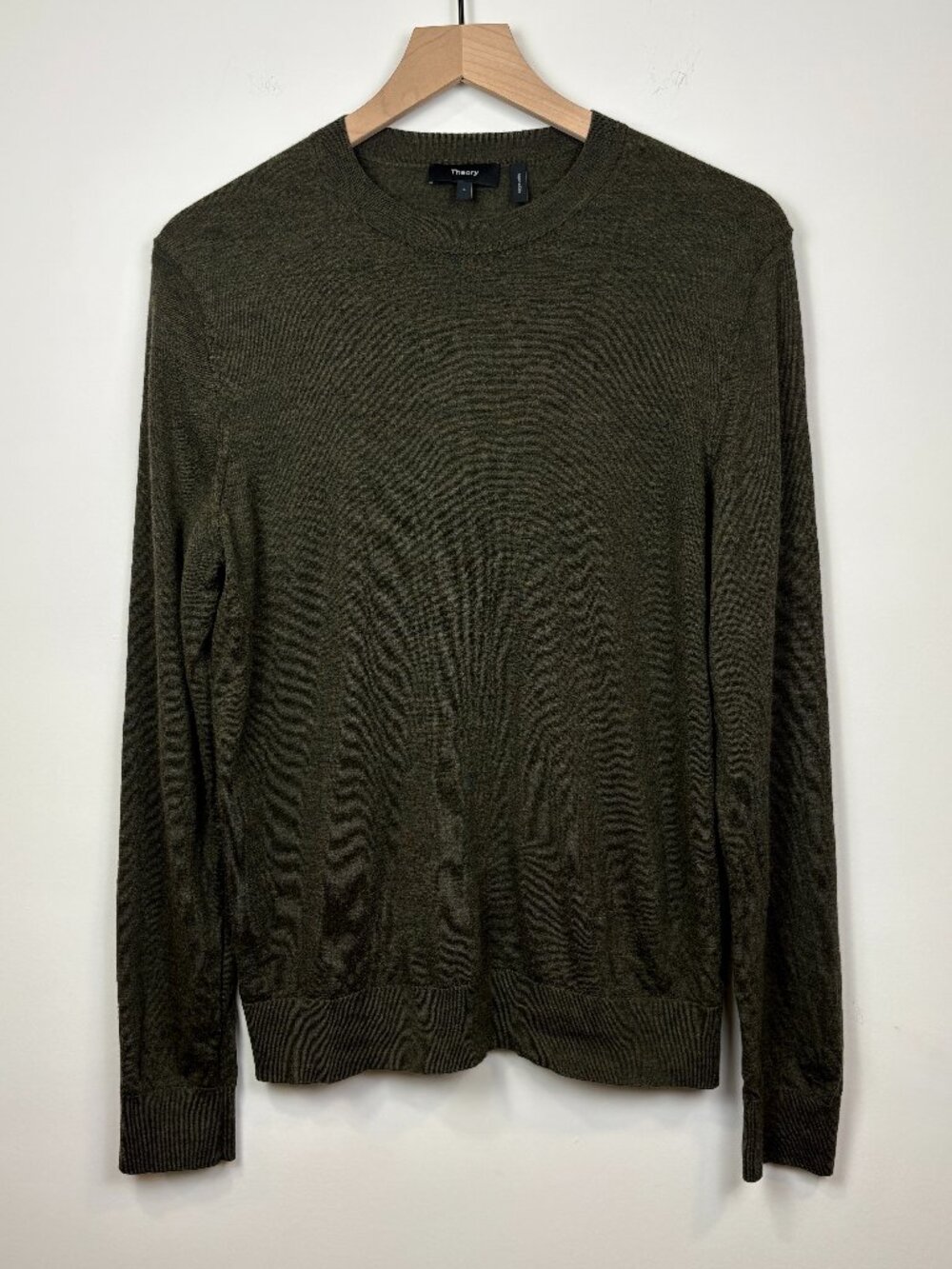 🌟 THEORY 🌟 MEN'S CREW NECK WOOL BLEND HEATHER OLIVE SZ L
